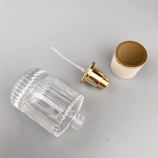 33ml Vertical Striped Screw Port Cylindrical Perfume Bottle